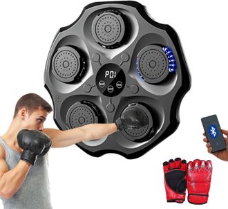 OEM M&aacute;quina De Boxeo Musical, Equipo De Entrenamiento De Boxeo De Pu Montado En La Pared Con Guantes De Boxeo, Tapete De Boxeo Led, Bluetooth, Luces De Ri