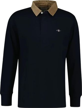 GANT Heavy Rugge poloshirt met koord kraag - Blauw