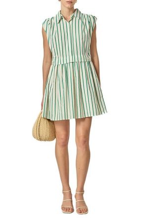 English Factory Stripe Sleeveless Dress in Green Stripe at Nordstrom, Size Medium