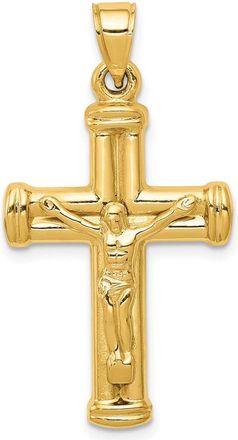Diamond2Deal 14k Yellow Gold Reversible Crucifix Pendant