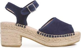 Celtic & Co. Block Heel Espadrille Sandal in Navy at Nordstrom, Size 8
