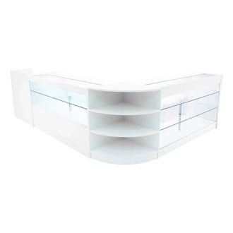 MonsterShop Theia LED Shop Counter Set K1500, C1500, TB60 & LM60 - White
