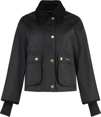 Barbour Jassen, Dames, Zwart, S, Katoen, Cropped Beadnell Waxed Jacket