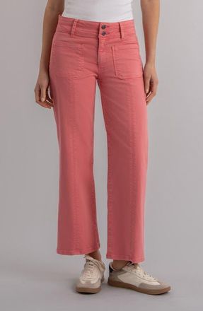 Kut from the Kloth Patch Pocket High Waist Ankle Wide Leg Jeans in Flamingo Pink at Nordstrom, Size 14