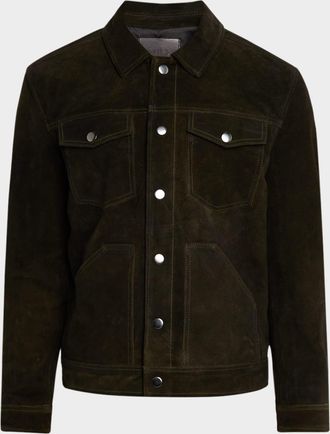 Paige Mens Rubino Suede Shirt Jacket