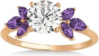 Allurez Amethyst Marquise Floral Engagement Ring 14k Rose Gold (0.50ct)