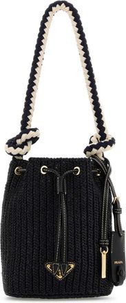 Prada Black crochet mini bucket bag