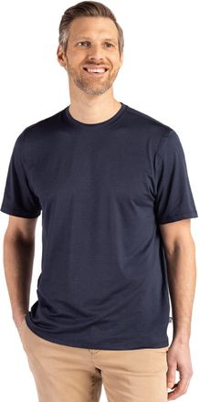Cutter & Buck Coastline Epic Comfort Recycled Mens Short Sleeve Tee, Navy Blue, Large