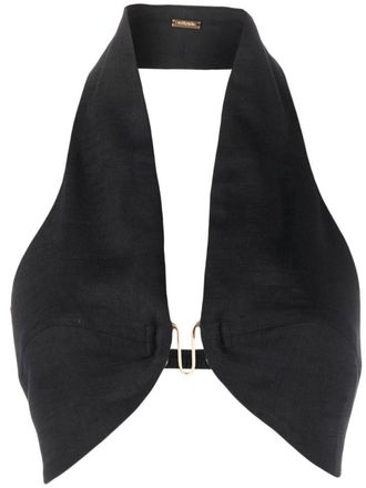 Cult Gaia halterneck crop top - Black
