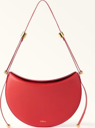 Furla Moonstone Shoulder Bag M M1 Red Red Sidney Calf Leather Woman