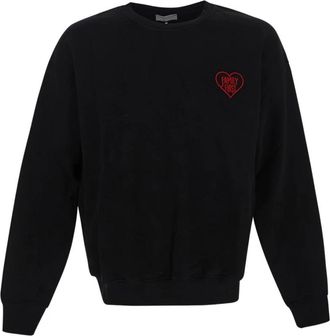 Family Fir$t Milano Hart Crewneck Sweatshirt - Heren - Sweatshirts - Zwart - S - Katoen - Hoodies & sweatvesten