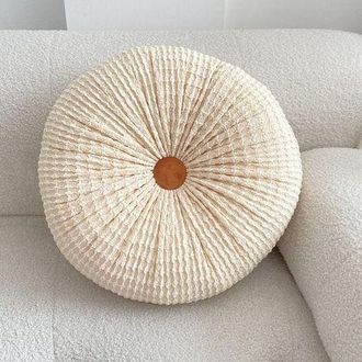 OEM Coj&iacute;n Redondo Plisado Con Forma De Calabaza, Coj&iacute;n Decorativo De Color Liso, Adecuado Para Dormitorios, Sof&aacute;s, Oficinas Y Decoraci&oacute;n De Suelos