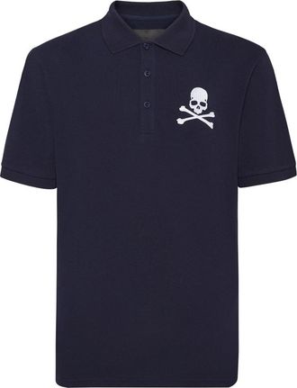 Philipp Plein Polo Shirt Skull&Bones - Heren - Polos - Blauw - S - Katoen - Tops