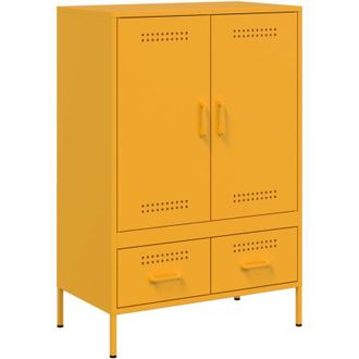 vidaXL Credenza Giallo Senape 68x39x101,5 cm in Acciaio - Vidaxl