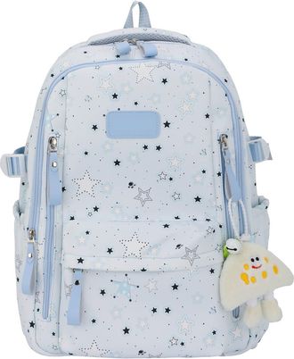 Generic WomenS Backpack, Waterproof Travel Bag, Casual Bag With Side Pocket Design, Suitable for Carrying Wallets and Jewelry (Blue,33 * 17 * 45cm/12.9 * 6.6 