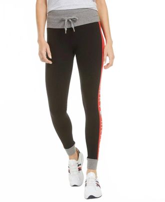 Tommy Hilfiger Side Striped Jogger Pants In Black