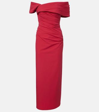 Rachel Gilbert Gale draped off-shoulder cocktail dress