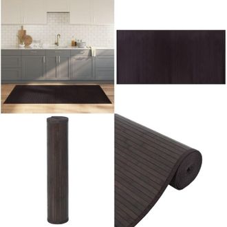 vidaXL Tappeto Rettangolare Marrone Scuro 100x200 cm in Bamb&ugrave; - Tappeto marrone scuro - Tappeto moderno