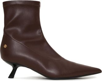 Anine Bing 50mm pointed-toe boots - women - Fabric/Recycled Polyester/Polyurethane - 41 - Brown