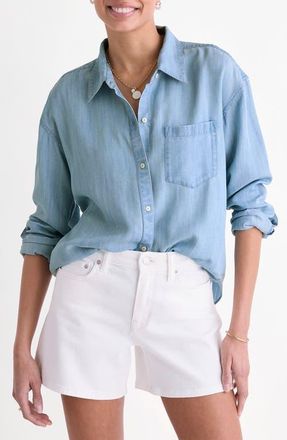 Vineyard Vines Birdie Chambray Button-Up Shirt in Light Acid Wash at Nordstrom, Size X-Small