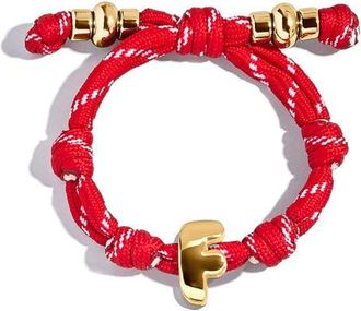 BaubleBar Knotty Initial Bracelet in Red F at Nordstrom