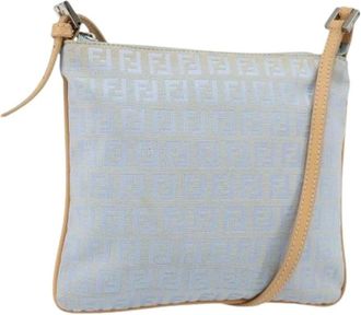 Fendi Pre-owned Cross Body Bags, female, Blue, Size: ONE SIZE Pre-owned Canvas Cross Body Bag