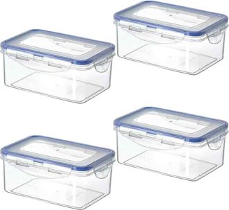 OEM Bo&icirc;te De Conservation - 1 L - Fermeture 4 Clics - &Eacute;tanche - Cong&eacute;lateur Micro-ondes Lave-vaisselle - 6 Pi&egrave;ces