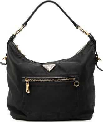 Prada Pre-owned Womens Tessuto Shoulder Bag - Black Textile - One Size