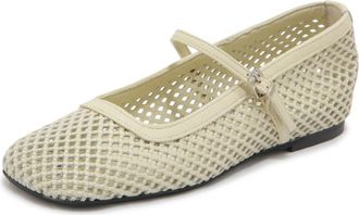 Poesie Veneziane Schoenen, Dames, Beige, 36 EU, Leer, Pbal 31 Ballerina Geperforeerde Platte Schoen