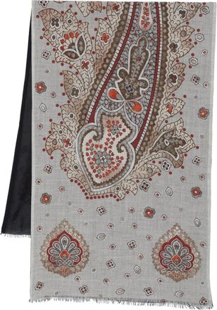 Dell'Oglio Sciarpa con motivo paisley - Blu