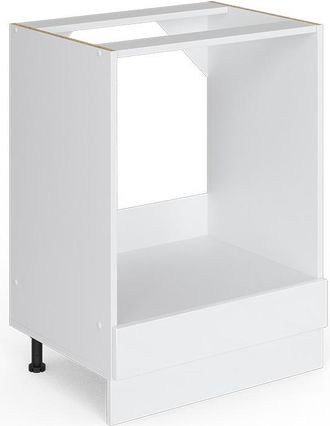 Vicco Armario Para Horno Empotrado R-line, Blanco Alto Brillo, 60 Cm, Et Roble