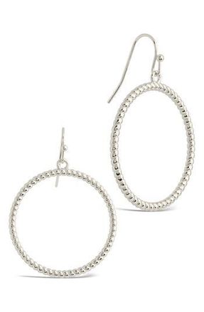 Sterling Forever Terina Hoop Drop Earrings in Silver at Nordstrom Rack