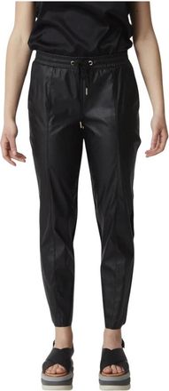 Pinko Gesp Imitatie Leren Broek - Dames - Straight fit broeken - Zwart - L - Leer - Broeken