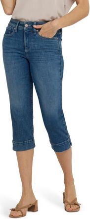 NYDJ Marilyn Triple Stitch Crop Straight Leg Jeans in Breezy Palms at Nordstrom, Size 10P