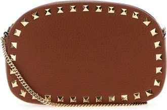 Valentino Garavani Brown Rockstud Crossbody Bag