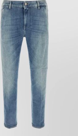 Pantaloni Torino stretch denim jeans faded wash belt loops