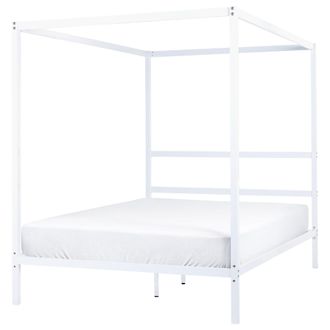 Beliani Cama Con Somier De Metal Blanco 140 X 200 Cm Contrachapado Marco Dosel Lestards