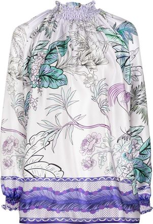 F.R.S. For Restless Sleepers High Neck Printed Silk Blouse
