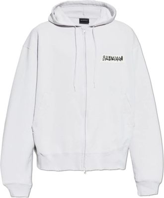 Balenciaga Zip-throughs, male, Gray, Size: XS Over Zip-Up Hoodie