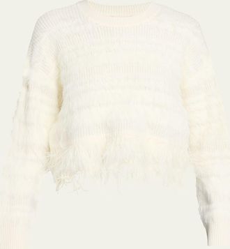 Cinq &agrave; Sept Vivi Feathered Crewneck Sweater