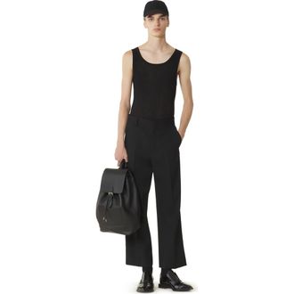 Lanvin Black Pleated Jersey Tank Top at Nordstrom