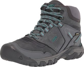Keen Womens Ridge Flex Mid Height Waterproof Hiking Boot, Steel Grey/Porcelain, 7.5 UK