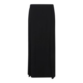 Toteme Pleated Wrap Skirt - Dames - Midirokken - Zwart - L - Leer - Rokken