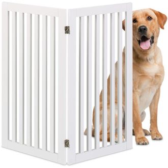 Relaxdays Relaxdays - Barrera De Seguridad Para Mascotas Plegable, Valla Protectora Sin Taladro, 91,5 X 103 Cm, Mdf, Blanco