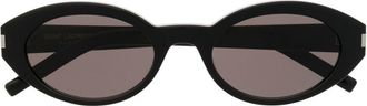 Saint Laurent Eyewear oval frame sunglasses - unisex - Plastic - 51 - Black
