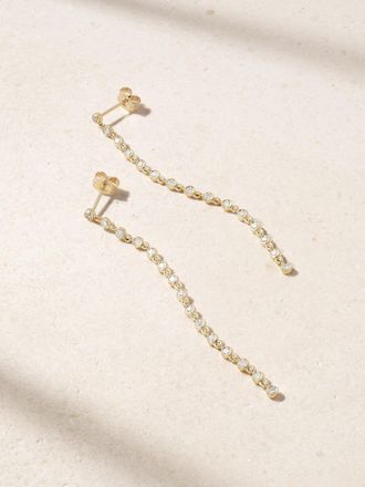 Stone and Strand Orecchini In Oro 14 Carati Con Diamanti Extra Long Stream