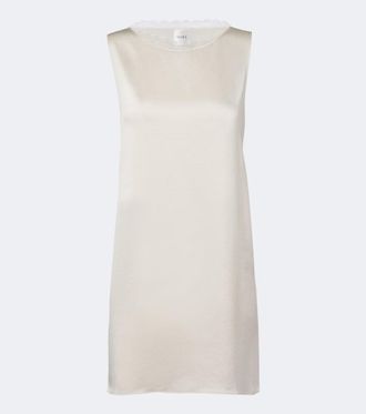 Leset Barb lace-trimmed satin minidress