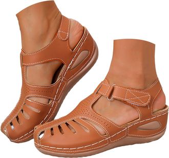 Generic Sandals For Women Closed Toe Platform Wedge Casual Sandal With Arch Support Soft Breathable Insole And Non Slip Rubber Outsole Shoes 2026 Trendy Summe