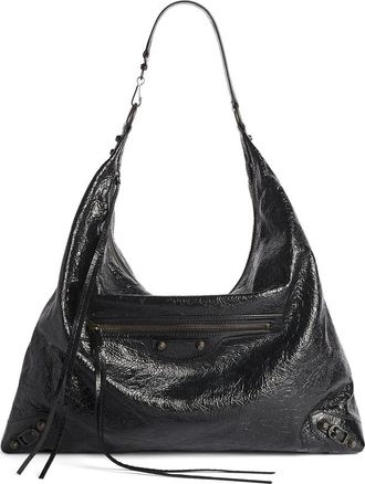Balenciaga Large Le City Crinkled-leather Shoulder Bag