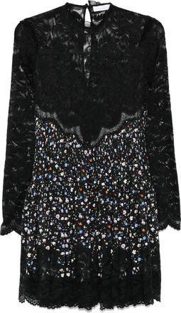 Paco Rabanne Abito corto a fiori - Nero